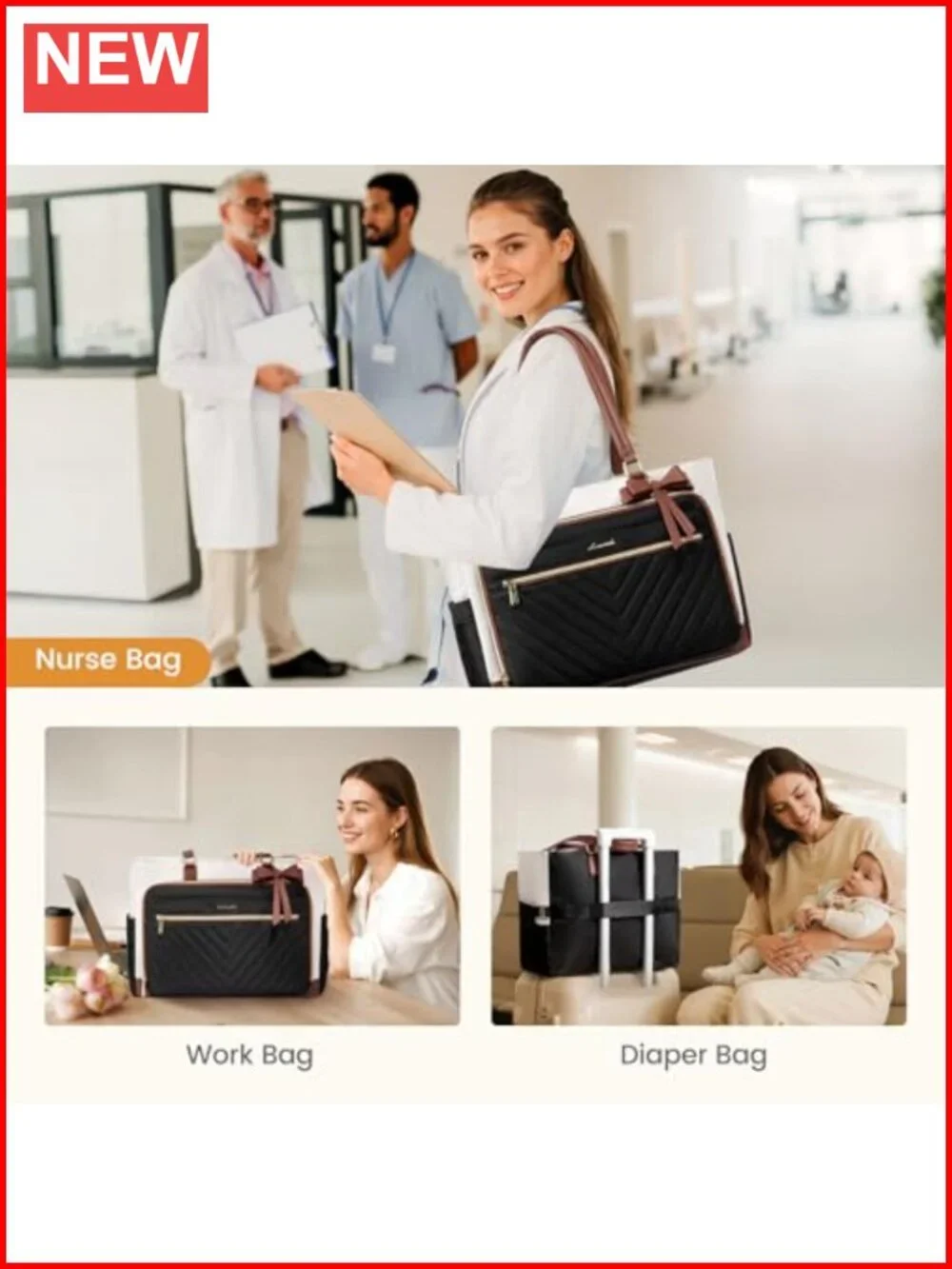 LOVEVOOK Laptop Tote Bag Fits 15.6 Inch Padded Computer Work Travel Handbag